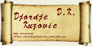 Đorđe Kuzović vizit kartica